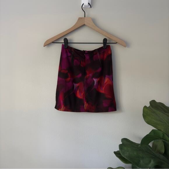 White Fox Mesh Slit Hem Front Mini Skirt Zipper Zip Up Back Stretch Sexy Short - Picture 2 of 11